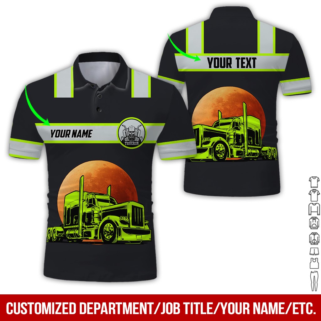 Custom Name Truck Driver Uniform Printed Clothes, Personalized Trucker Apparel