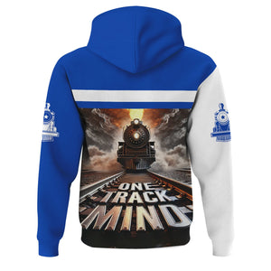 Railspirit Personalized Long Island Railroad Hoodie One Track Mind Train Printed ZIp Up Hoodie
