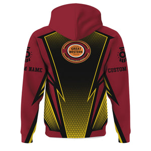 Railspirit Personalized Chicago Great Western Railroad Hoodie Lightning Graphic Style Zip Up Hoodie Gift Idea For Train Lover