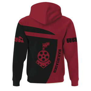 Railspirit Personalized Chicago Great Western Railroad Hoodie All Aboard Steam Train Movie Projector Style Zip Up Hoodie