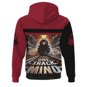 Railspirit Personalized Chicago Great Western Railroad Hoodie One Track Mind Train Printed ZIp Up Hoodie