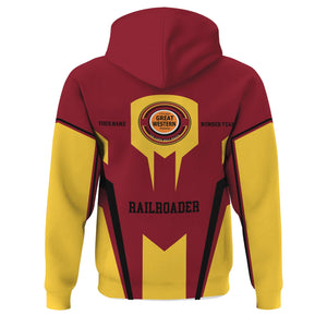 Railspirit Personalized Chicago Great Western Railroad Hoodie Custom Year Railroader Zip Up Hoodie Gift Idea For Train Lover