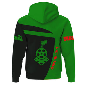 Railspirit Personalized Elgin Joliet And Eastern Railroad Hoodie All Aboard Steam Train Movie Projector Style Zip Up Hoodie