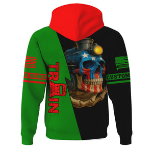 Railspirit Personalized Elgin Joliet And Eastern Railroad Hoodie Train Skull American Flag Zip Up Hoodie All Over Print