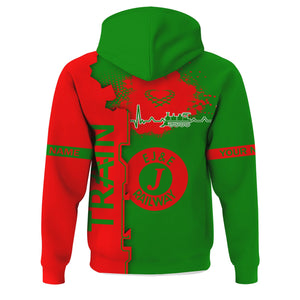 Railspirit Personalized Elgin Joliet And Eastern Railroad Hoodie Engine Heartbeat and Track Love Style Zip Up Hoodie Gift Idea For Train Lovers