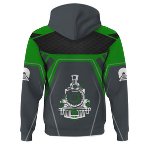 Railspirit Personalized Elgin Joliet And Eastern Railroad Hoodie Steam Locomotive Engine Graphic Train Zip Up Hoodie All Over Print