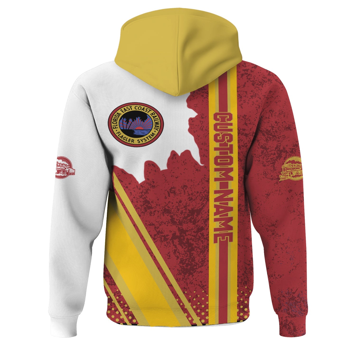 Railspirit Personalized Florida East Coast Railway Hoodie All Over Printed Unisex Zip Up Hoodie