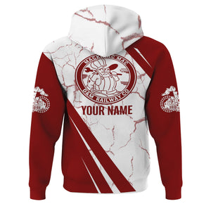 Railspirit Personalized Detroit & Mackinac Railroad Hoodie Crackle Texture Style Train Zip Up Hoodie For Trackhead