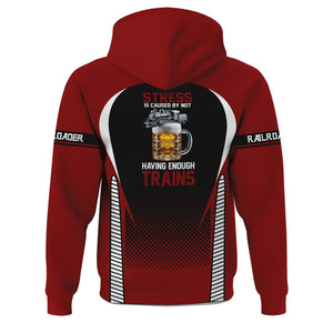Railspirit Personalized Detroit & Mackinac Railroad Hoodie Stress Is Caused By Not Having Enough Trains Zip Up Hoodie