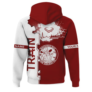 Railspirit Personalized Detroit & Mackinac Railroad Hoodie Engine Heartbeat and Track Love Style Zip Up Hoodie Gift Idea For Train Lovers