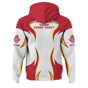 Railspirit Personalized Canadian Pacific Kansas City Hoodie Distinctive Flame Style CPKC Zip Up Hoodie For Steam Engine Addict