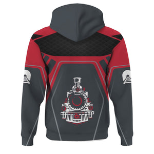 Railspirit Personalized Canadian Pacific Kansas City Hoodie Steam Locomotive Engine Graphic CPKC Train Zip Up Hoodie All Over Print