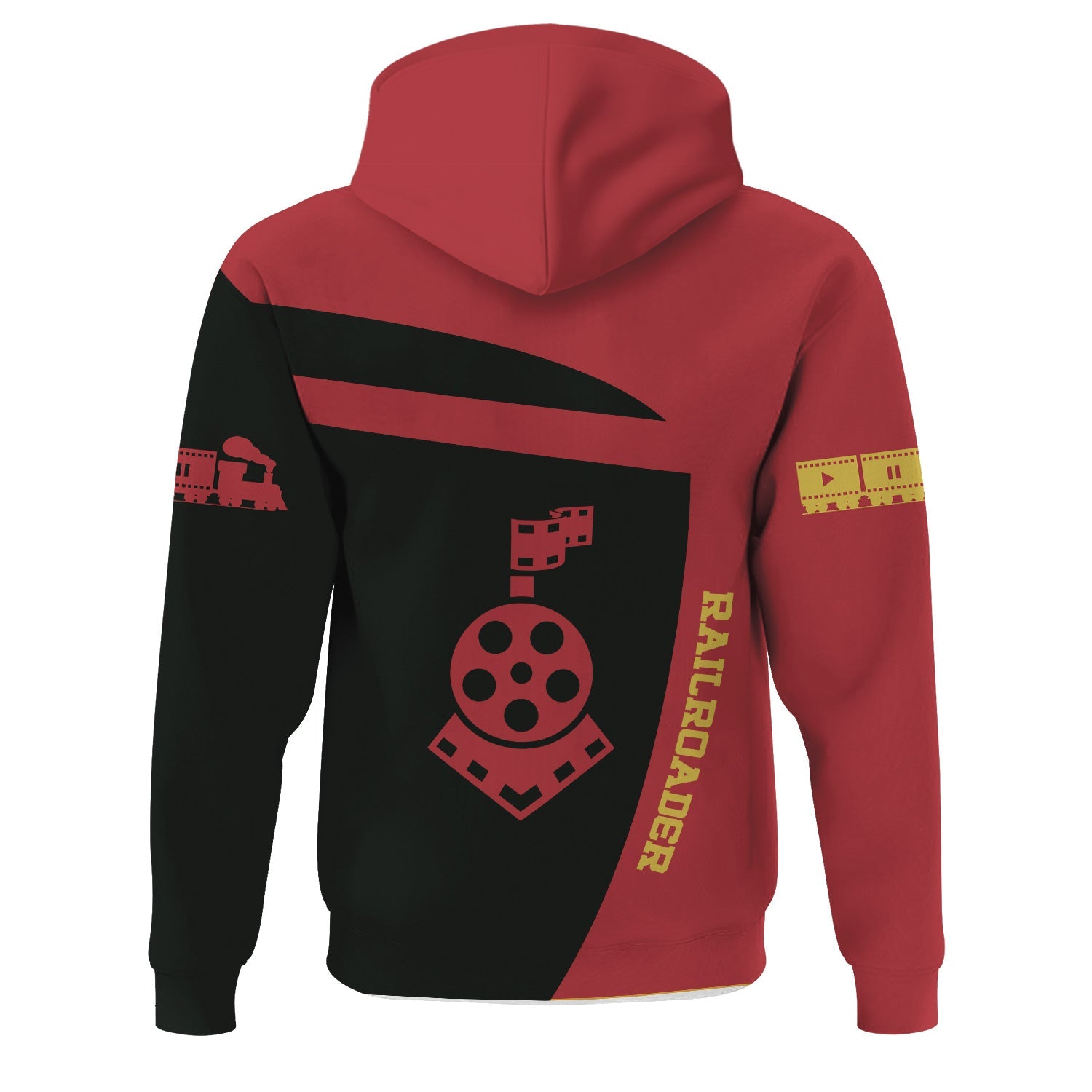 Railspirit Personalized Florida East Coast Railway Hoodie All Aboard Steam Train Movie Projector Style Zip Up Hoodie