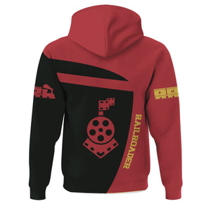 Railspirit Personalized Florida East Coast Railway Hoodie All Aboard Steam Train Movie Projector Style Zip Up Hoodie