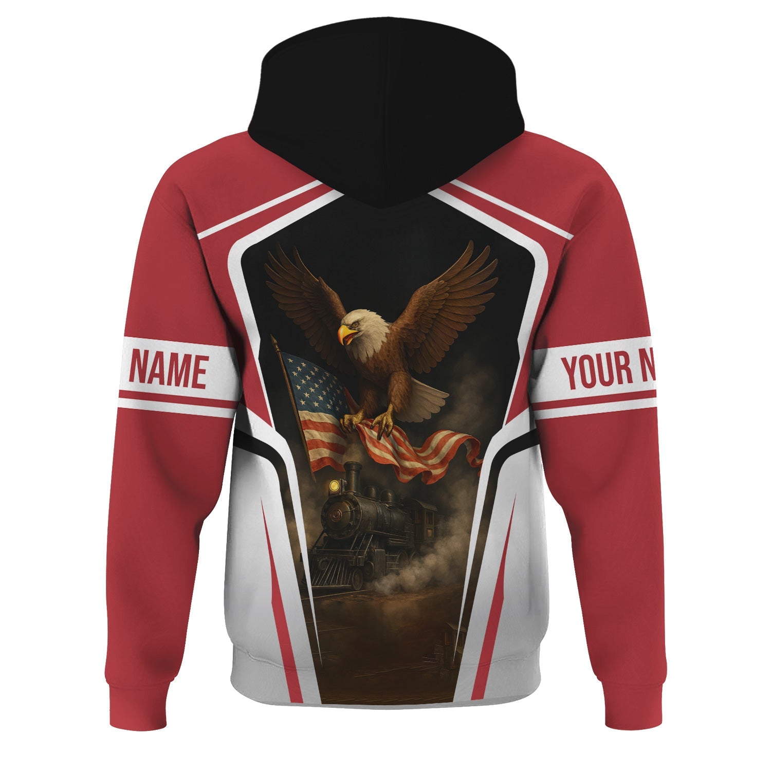 Railspirit Personalized Florida East Coast Railway Hoodie American Eagle Vintage Train Zip Up Hoodie