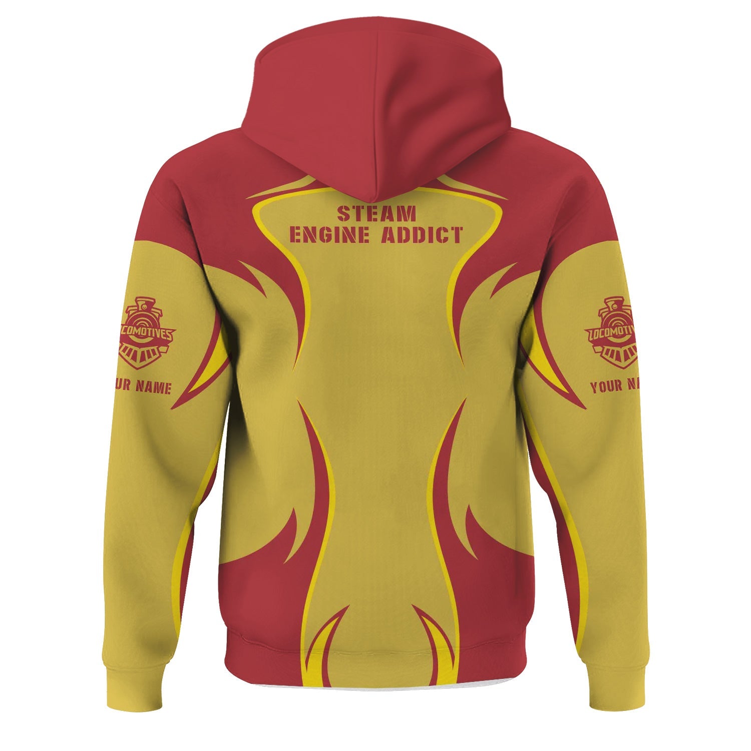 Railspirit Personalized Florida East Coast Railway Hoodie Distinctive Flame Style Zip Up Hoodie For Steam Engine Addict