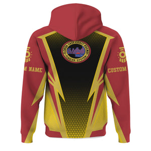 Railspirit Personalized Florida East Coast Railway Hoodie Lightning Graphic Style Zip Up Hoodie Gift Idea For Train Lover