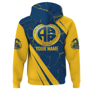 Railspirit Personalized Alaska Railroad Hoodie Crackle Texture Style Train Zip Up Hoodie For Trackhead