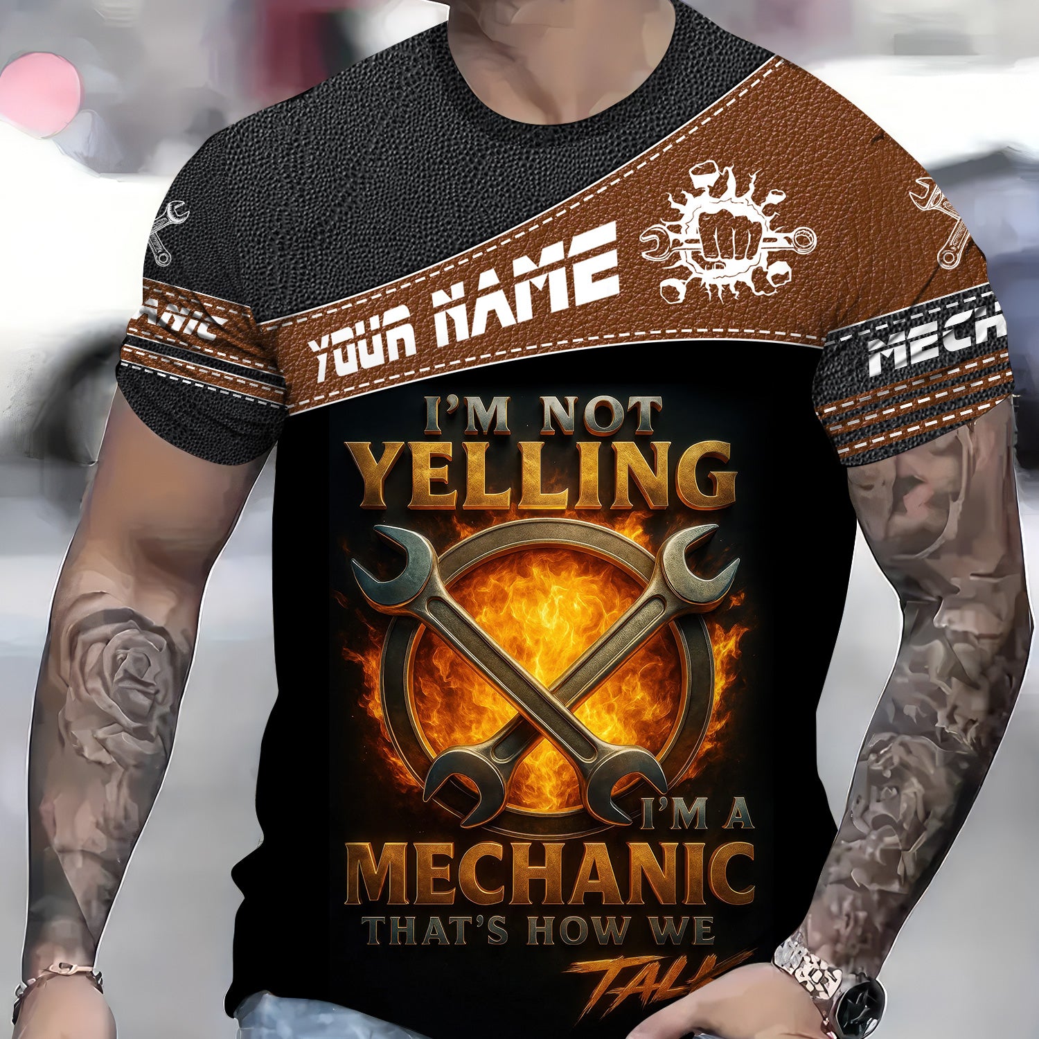 Custom Name Mechanic Shirt I'm Not Yelling I'm A Mechanic That's How We Talk T Shirt
