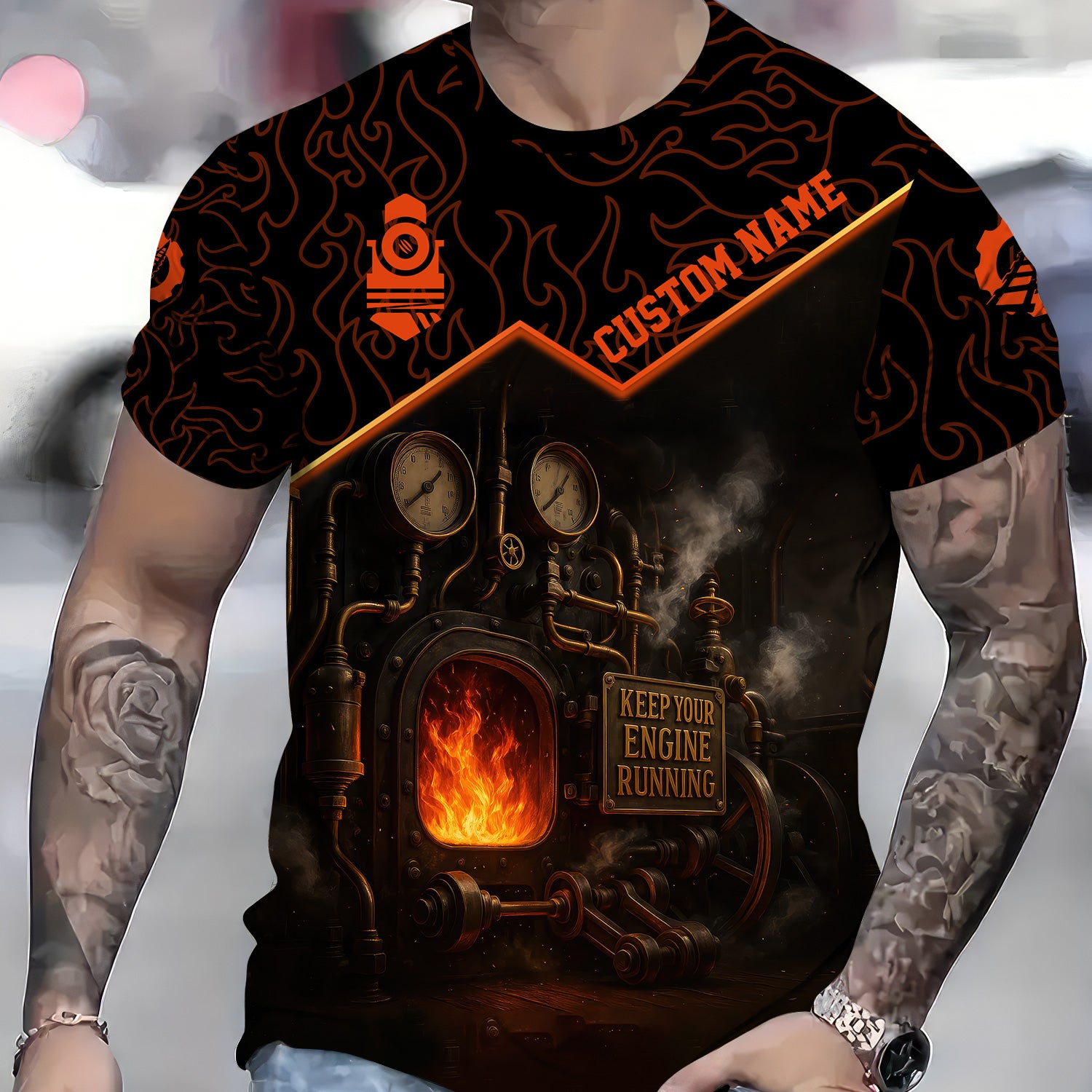 Custom Name Steam Train T-shirt, Keep Your Engine Running, Vintage Train Design, Train Lover Gift