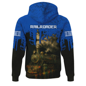 Railspirit Personalized Conrail Railroad Hoodie Vintage Train Art Style Zip Up Hoodie For Locomotive Fans