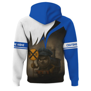 Railspirit Personalized Conrail Railroad Hoodie Angry Train Hoodie Gift Idea For Train Lover