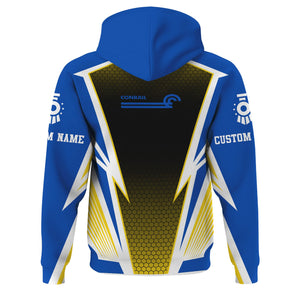 Railspirit Personalized Conrail Railroad Hoodie Lightning Graphic Style Zip Up Hoodie Gift Idea For Train Lover