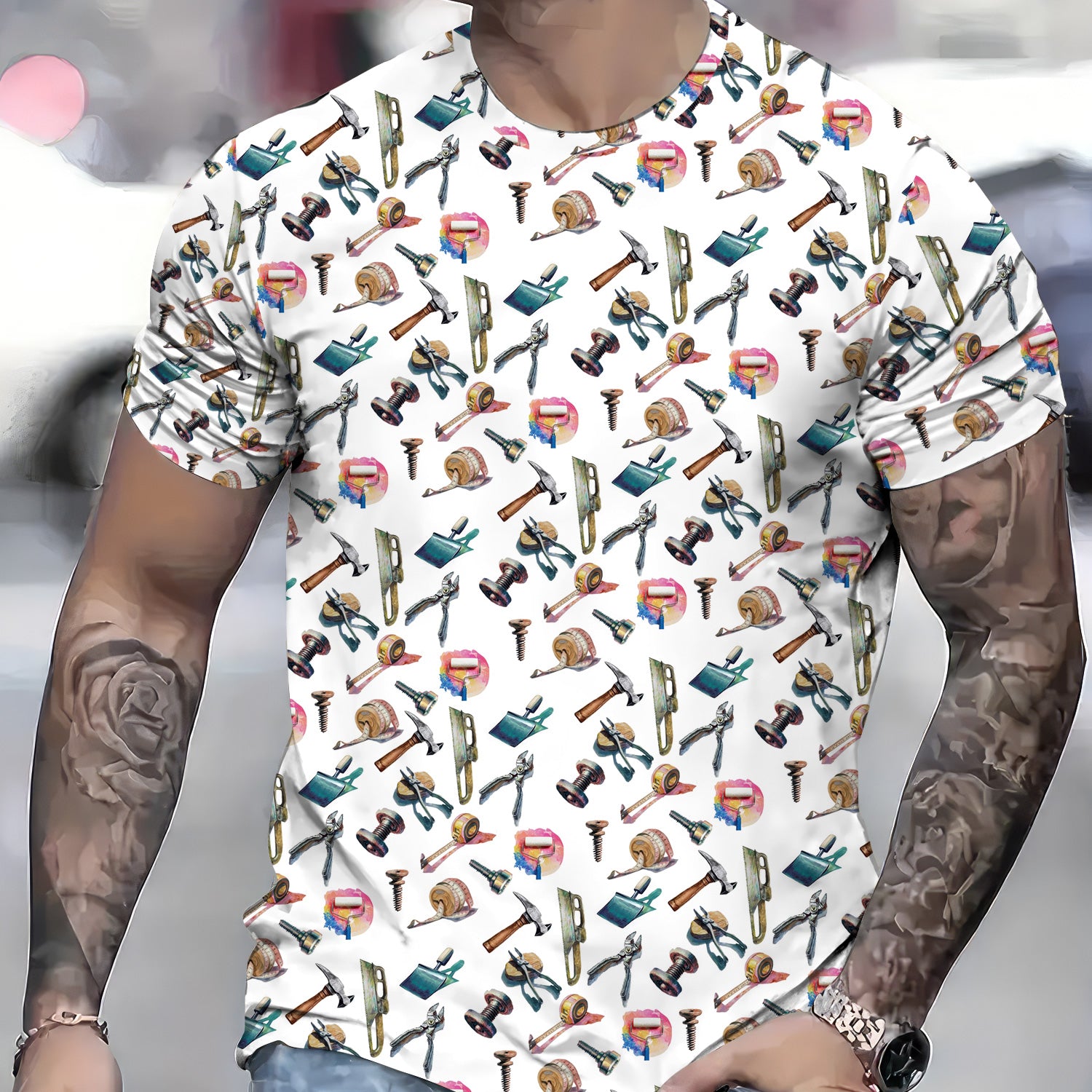 Mens Mechanic Work Shirt, Auto Repair Garage Tools Graphic Tee for Car Repair Technician, Gift For Men