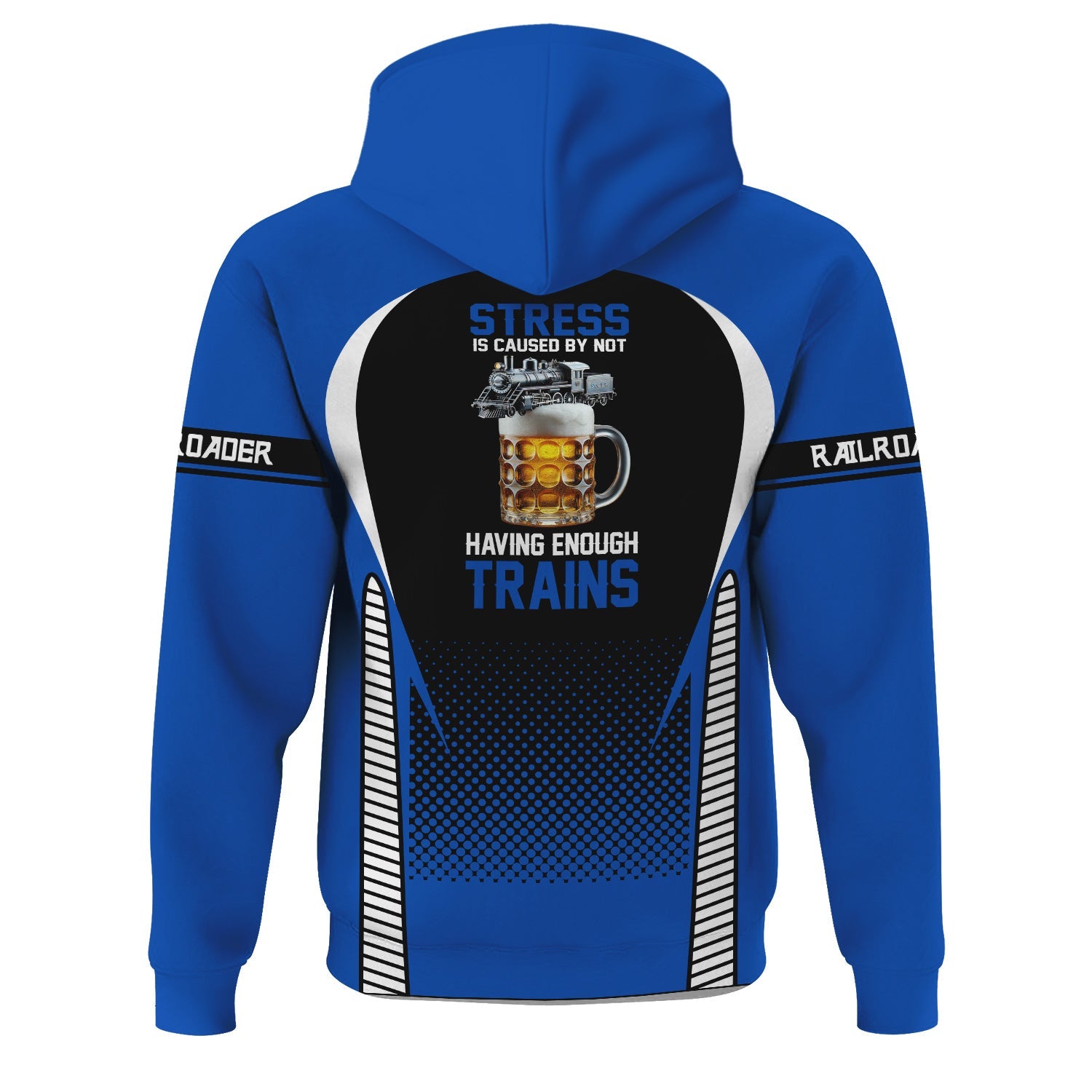 Railspirit Personalized Conrail Railroad Hoodie Stress Is Caused By Not Having Enough Trains  Zip Up Hoodie