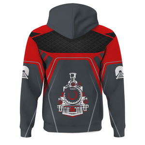 Railspirit Personalized Pennsylvania Railroad Hoodie Steam Locomotive Engine Graphic Train Zip Up Hoodie All Over Print