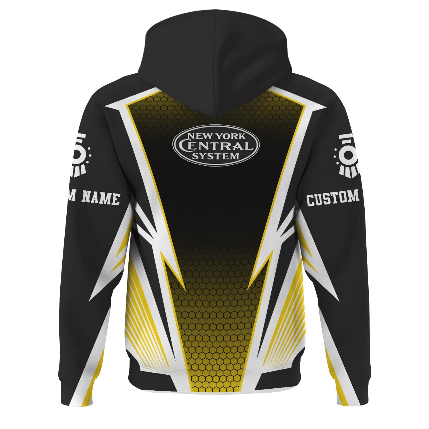 Railspirit Personalized New York Central Railroad Hoodie Lightning Graphic Style Zip Up Hoodie Gift Idea For Train Lover