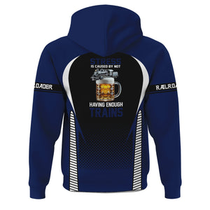 Railspirit Personalized Baltimore and Ohio Railroad Hoodie Stress Is Caused By Not Having Enough Trains B&O Zip Up Hoodie