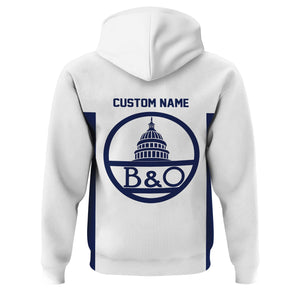 Railspirit Custom Name Baltimore and Ohio Railroad Hoodie Yes I Need All Those Train B&O Printed Zip Hoodie
