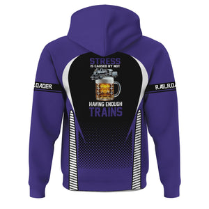 Railspirit Personalized Southern Pacific Railroad Hoodie Stress Is Caused By Not Having Enough Trains Zip Up Hoodie