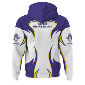 Railspirit Personalized Southern Pacific Railroad Hoodie Distinctive Flame Style Zip Up Hoodie For Steam Engine Addict