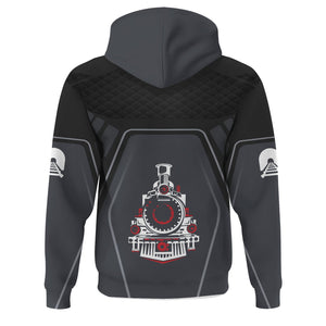 Railspirit Personalized Northern Pacific Railway Hoodie Steam Locomotive Engine Graphic Train Zip Up Hoodie All Over Print