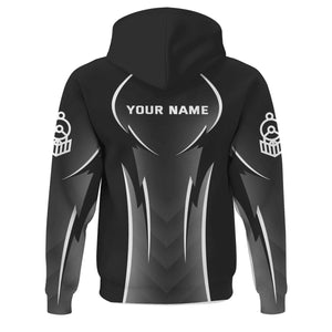 Railspirit Personalized Northern Pacific Railway Hoodie Striking Line Style Train Zip Up Hoodie For Locomotive Lovers