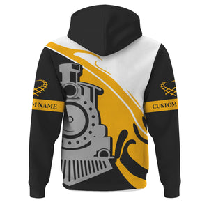 Railspirit Personalized Northern Pacific Railway Hoodie Flame-Inspired Style Zip Up Hoodie Gift Idea For Train Lovers