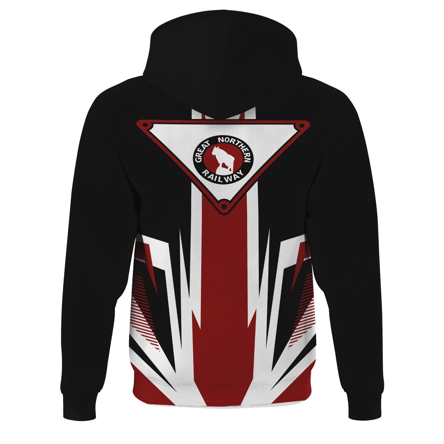 Railspirit Great Northern Railway Hoodie Bold Graphic Style GNR All Over Printed Zip Up Hoodie