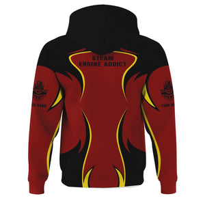 Railspirit Personalized Great Northern Railway Hoodie Distinctive Flame Style GNR Zip Up Hoodie For Steam Engine Addict