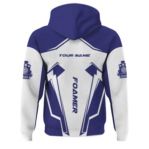 Railspirit Personalized Chicago, Burlington and Quincy Railroad Hoodie Railway Trainspotter Style Zip Up Hoodie Gift Idea For Foamers