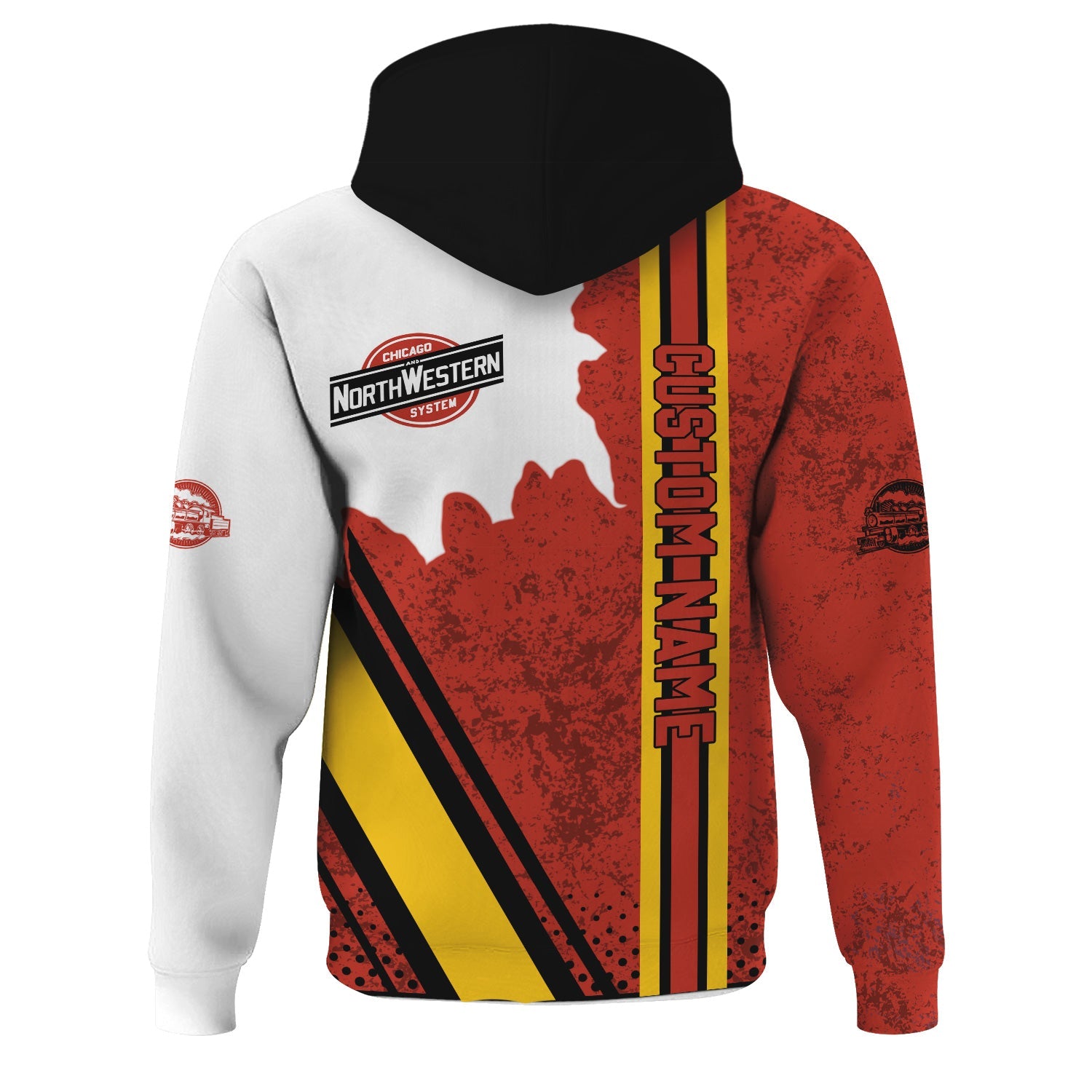 Railspirit Personalized Chicago and North Western Railway Hoodie All Over Printed Unisex Zip Up Hoodie