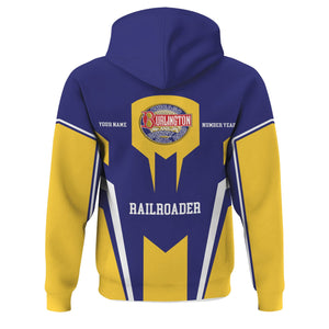 Railspirit Personalized Chicago, Burlington and Quincy Railroad Hoodie Custom Year Railroader Zip Up Hoodie Gift Idea For Train Lover