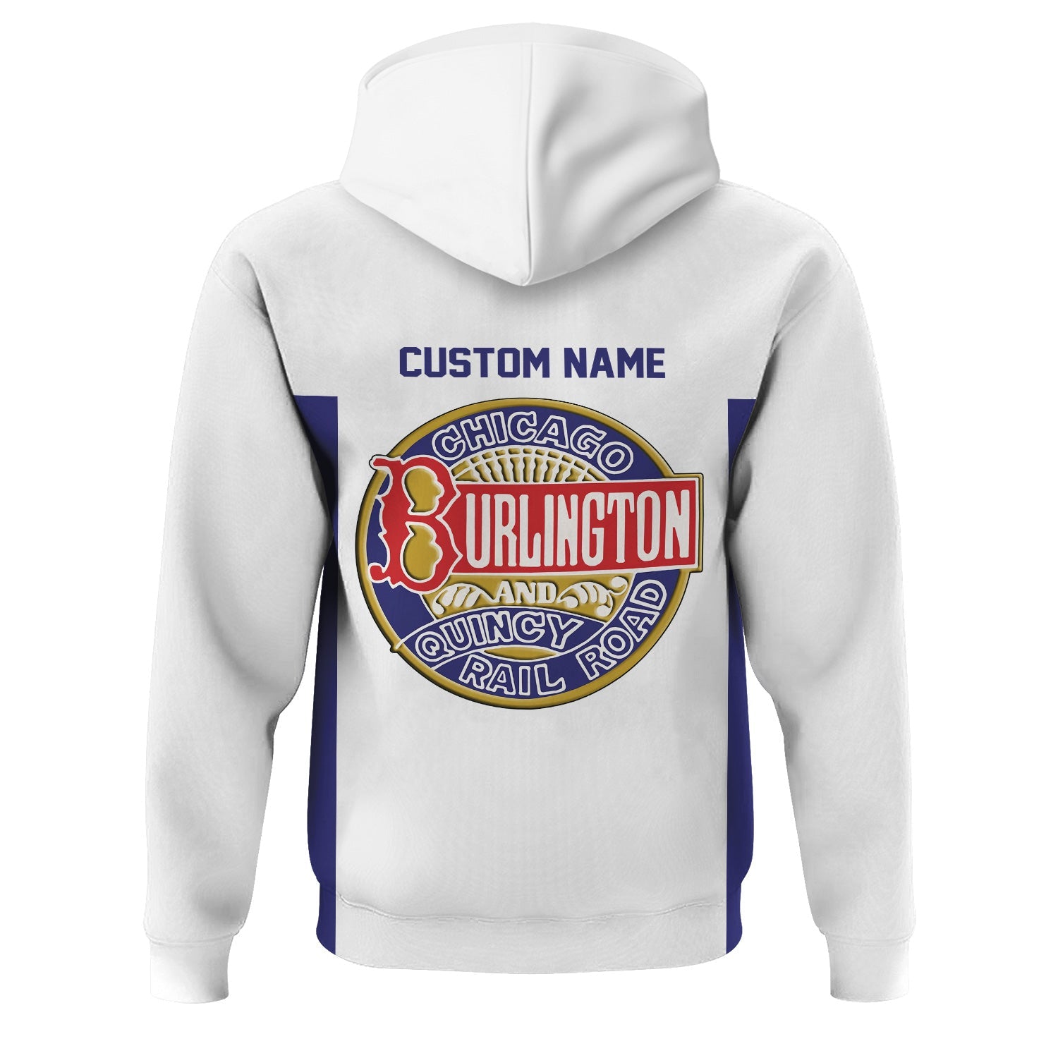 Railspirit Custom Name Chicago, Burlington and Quincy Railroad Hoodie Yes I Need All Those Train Printed Zip Hoodie