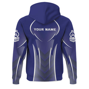 Railspirit Personalized Chicago, Burlington and Quincy Railroad Hoodie Striking Line Style Train Zip Up Hoodie For Locomotive Lovers