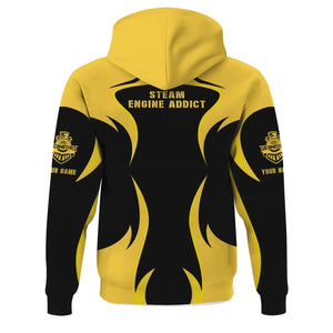 Railspirit Personalized Erie Railroad Hoodie Distinctive Flame Style Zip Up Hoodie For Steam Engine Addict