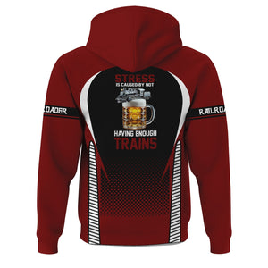 Railspirit Personalized Delaware, Lackawanna and Western Railroad Hoodie Stress Is Caused By Not Having Enough Trains DL&W  Zip Up Hoodie