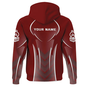 Railspirit Personalized Delaware, Lackawanna and Western Railroad Hoodie Striking Line Style DL&W Train Zip Up Hoodie For Locomotive Lovers