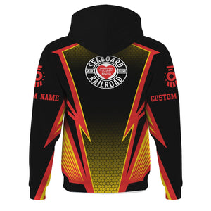 Railspirit Personalized Seaboard Air Line Railroad Hoodie Lightning Graphic Style Zip Up Hoodie Gift Idea For Train Lover