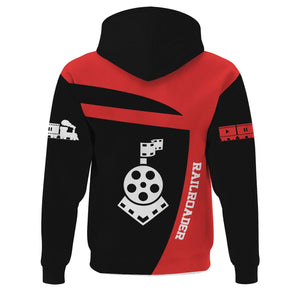 Railspirit Personalized Seaboard Air Line Railroad Hoodie All Aboard Steam Train Movie Projector Style Zip Up Hoodie